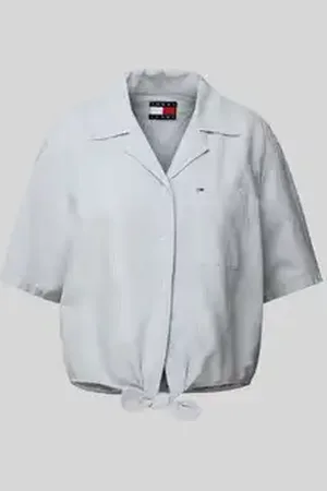 Tommy Hilfiger Relaxed fit overhemdblouse van een mix van katoen en linnen