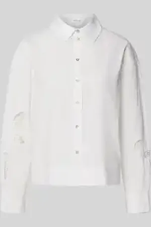 Opus Regular fit blouse met broderie anglaise, model 