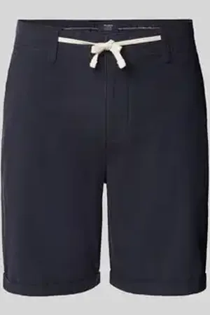 McNeal Regular fit korte linnen broek met tunnelkoord