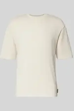 Review T-shirt met labeldetail en ronde hals