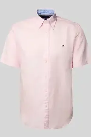 Tommy Hilfiger Regular fit vrijetijdsoverhemd van een mix van katoen en linnen