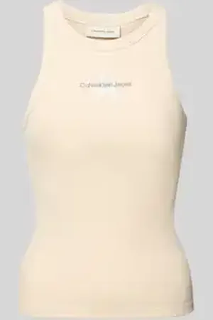 Calvin Klein Tanktop met labelstitching en ronde hals