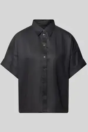 HUGO BOSS Blouse van ramie met extra brede schouders, model 