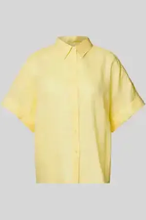 HUGO BOSS Blouse van ramie met extra brede schouders, model 