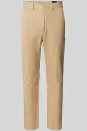 Ralph Lauren Regular fit linnen broek met knoop- en ritssluiting