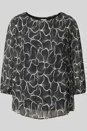 QS by s.Oliver Plisséblouse met all-over motief