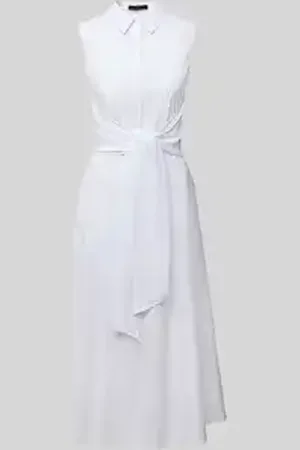 Oui Midi-jurk met knoopdetail