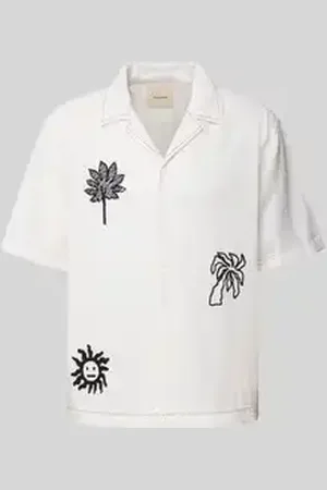 Only & Sons Regular fit linnen overhemd met motiefstitching, model 