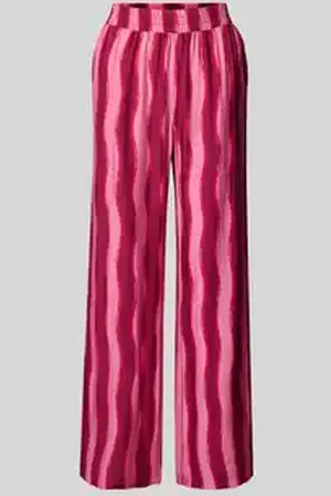 Colourful rebel Wide leg stoffen broek met labelprints, model 