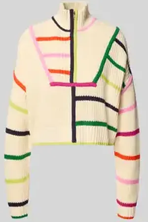 Staud Korte gebreide pullover met opstaande kraag
