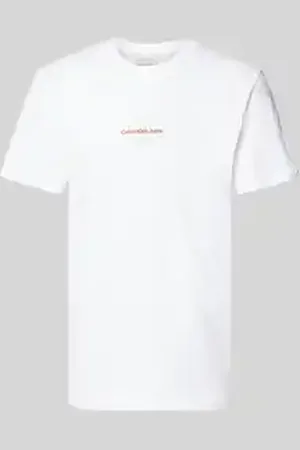 Calvin Klein T-shirt met ronde hals en labelstitching
