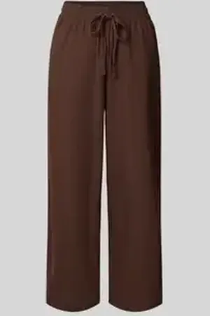 soyaconcept Straight leg linnen broek met tunnelkoord, model 