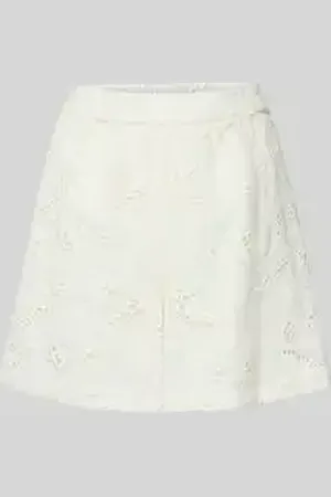 Y.A.S High waist korte broek met broderie anglaise, model 