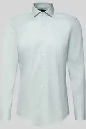 HUGO BOSS Slim fit zakelijk overhemd met kentkraag