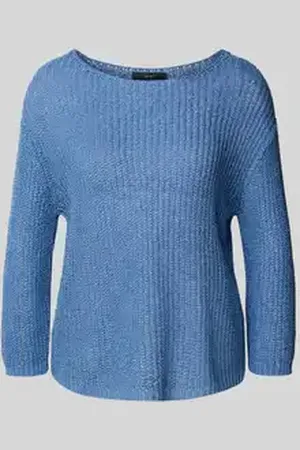 Oui Gebreide pullover met boothals