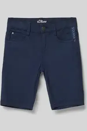 QS by s.Oliver Slim fit bermuda met labelopschrift, model 