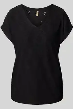soyaconcept T-shirt met broderie anglaise, model 