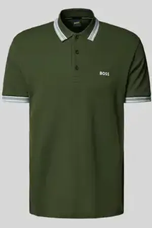 HUGO BOSS Regular fit poloshirt met labelstitching, model 