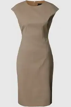 HUGO BOSS Knielange jurk met ronde hals, model 