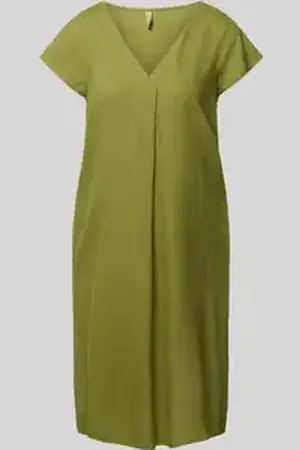 soyaconcept Knielange jurk van een mix van linnen en viscose, model 