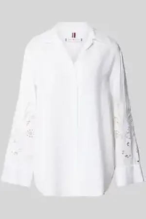 Tommy Hilfiger Relaxed fit overhemdblouse van een mix van linnen en viscose