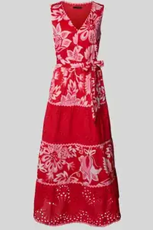 Oui Maxi-jurk met broderie anglaise