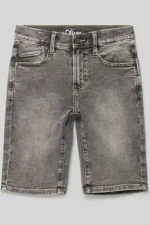 QS by s.Oliver Korte slim fit jeans van katoenmix