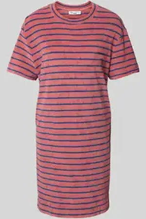 Marc O’ Polo Knielange T-shirtjurk van badstof met ronde hals