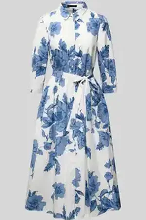 Oui Midi-jurk met strikceintuur