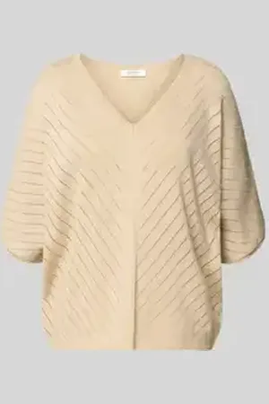 B YOUNG Gebreid shirt van effectgaren met V-hals