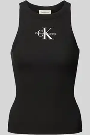 Calvin Klein Tanktop met labelstitching en ronde hals