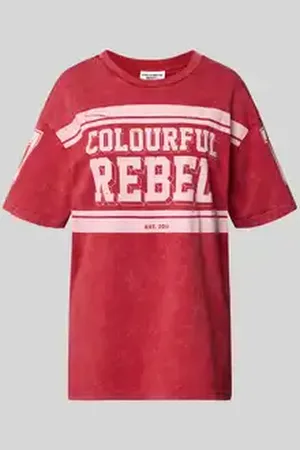 Colourful rebel T-shirt met labelprint