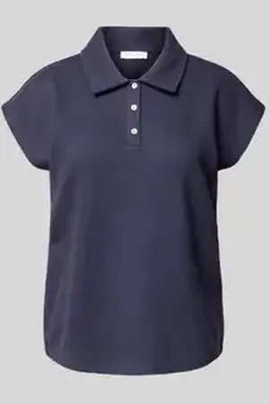 Christian Berg Regular fit poloshirt met knoopsluiting en kapmouwen