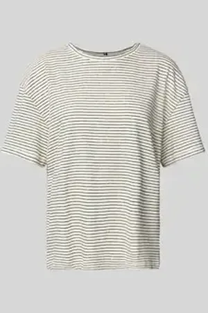 Tommy Hilfiger Relaxed fit T-shirt van een mix van linnen en katoen