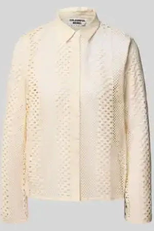Colourful rebel Regular fit blouse met ajourpatroon, model 