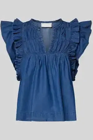 Neo Noir Regular fit met jeansblouse met ruches, model 
