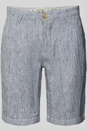 Colours & Sons Regular fit korte linnen broek met achterzakken