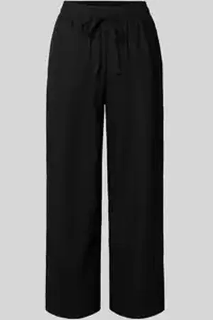soyaconcept Straight leg linnen broek met tunnelkoord, model 