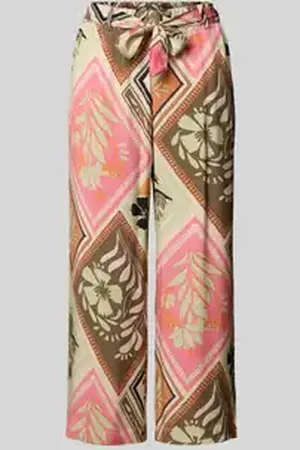 Comma, Straight leg stoffen broek met strikceintuur