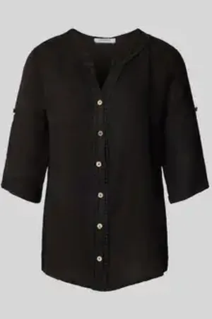 Zabaione Regular fit linnen blouse met 3/4-mouwen