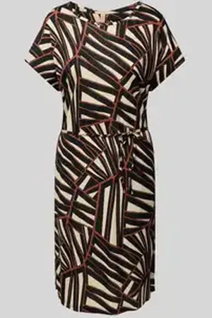 soyaconcept Knielange jurk met strikceintuur, model 