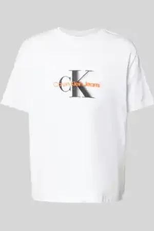 Calvin Klein T-shirt met labelprint en ronde hals