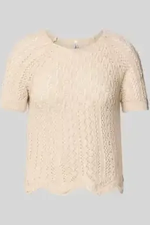 ONLY Regular fit gehaakt T-shirt van katoenmix, model 