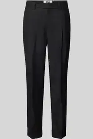 Oui Straight leg pantalon met bandplooien