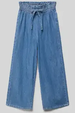 QS by s.Oliver Regular fit wide leg jeans met elastische band