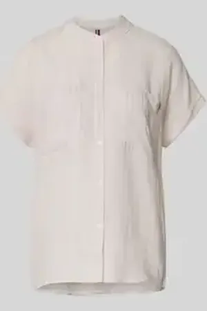 Tommy Hilfiger Relaxed fit linnen blouse met korte mouwen