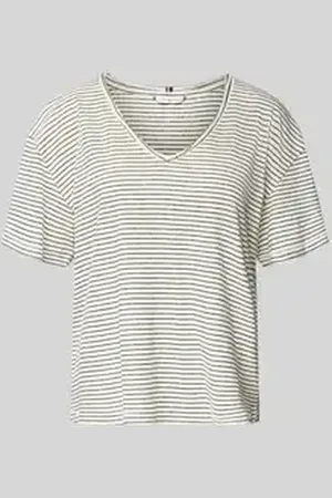 Tommy Hilfiger Relaxed fit T-shirt van een mix van linnen en katoen