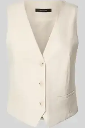 Comma, Gilet met V-hals en paspelzakken