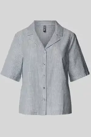 Pieces® Regular fit overhemdblouse van een mix van katoen en linnen, model 
