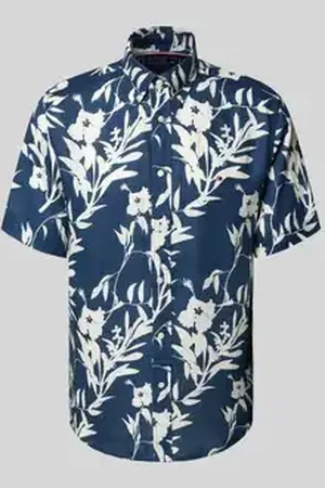 Tommy Hilfiger Regular fit linnen overhemd met korte mouwen